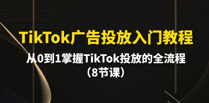 TikTok广告投放入门教程，从0到1掌握TikTok投放的全流程（8节课）-1