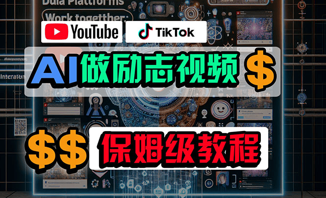 利用AI制作励志视频，在YouTube和TikTok赚钱，小白可做（怎么制作励志视频教程）
